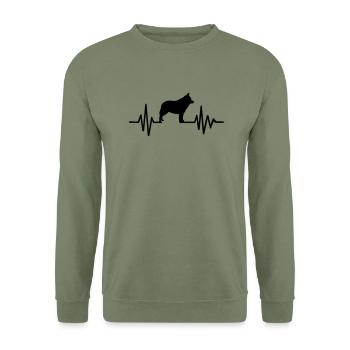 Schipperke - Unisex Pullover - Armeegrün - Vorne - Alina (178cm) & Michal (187cm)