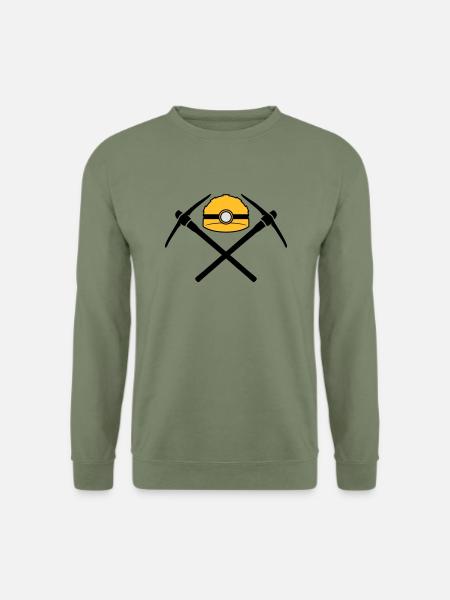 helm sicherheit schutz lampe licht schwarz 2 kreuz - Unisex Pullover - Armeegrün