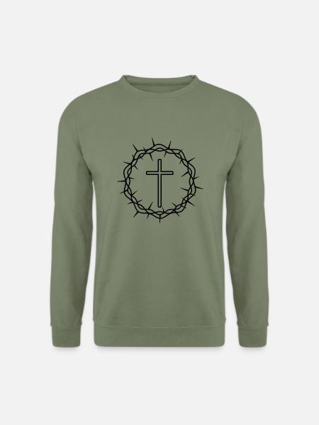 Jesus Christus Kreuz Herz Johannes 3:16 - Unisex Pullover - Armeegrün