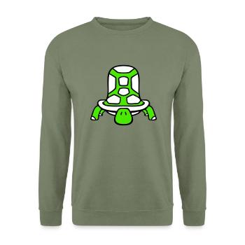 tortue mignonne mignonne grande carapace de tortue - Sweat-shirt Unisexe - vert militaire - Devant - Alina (178cm) & Michal (187cm)