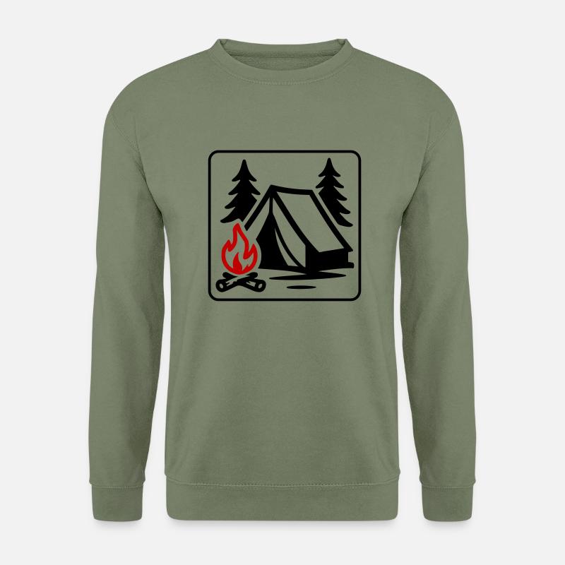 Zelt Camping Symbol - Unisex Pullover - Armeegrün