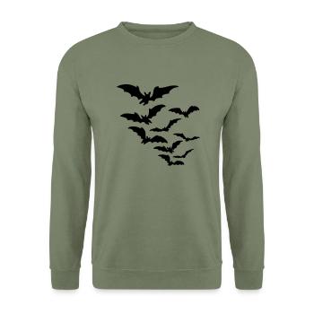 fledermaus - Unisex Pullover - Armeegrün - Vorne - Alina (178cm) & Michal (187cm)