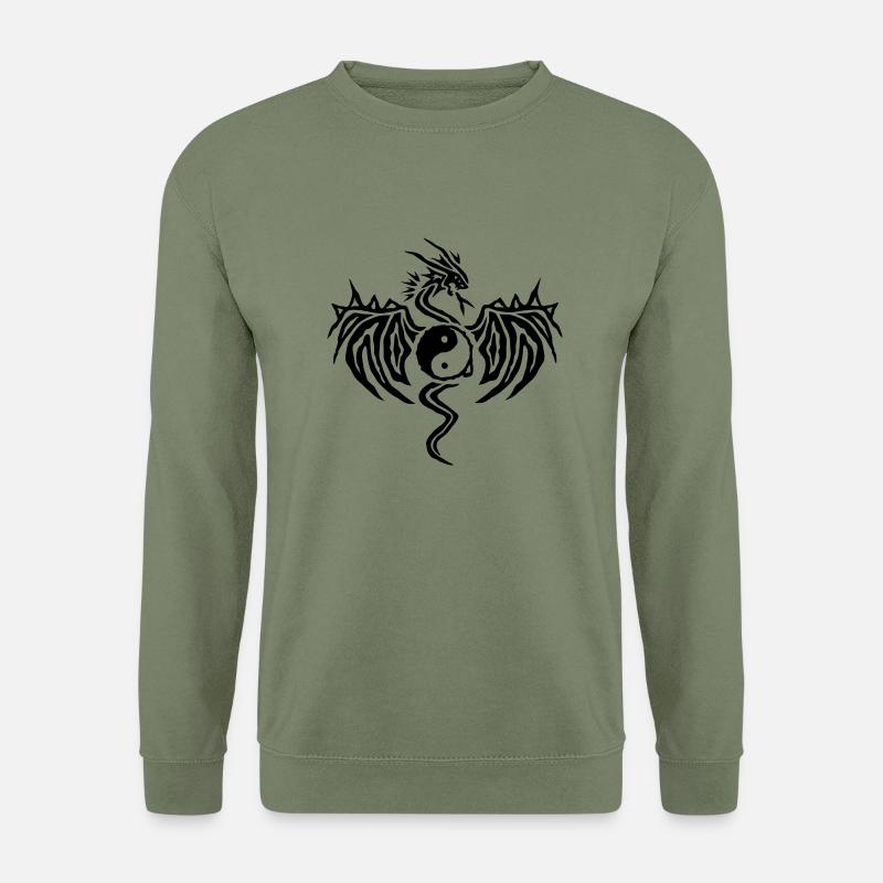 Yin Yang Dragon - Unisex Pullover - Armeegrün