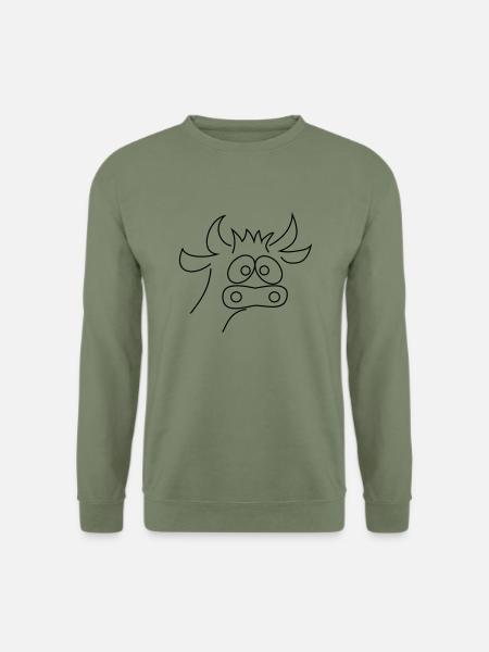 Ach schau, Kuh - Oh look, cow - Unisex Pullover - Armeegrün