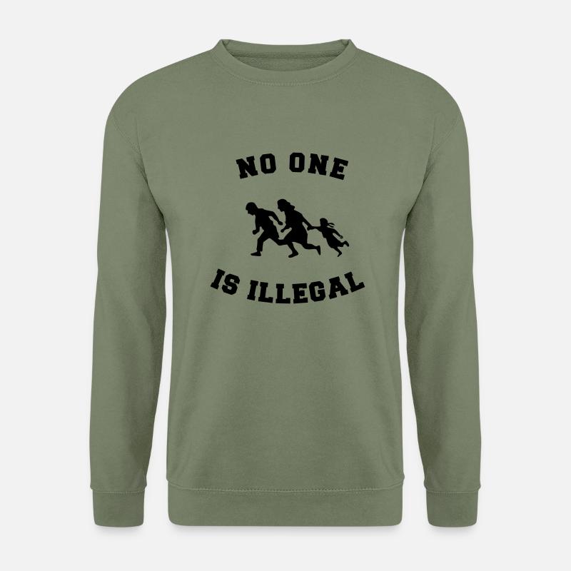 no one is illegal - Unisex Sweatshirt - army green