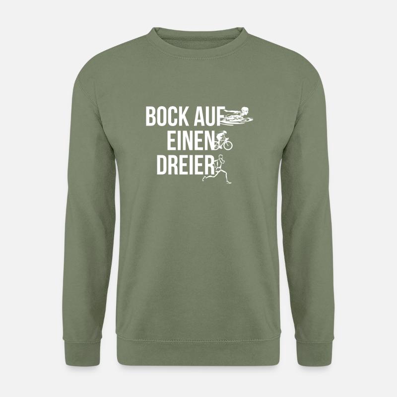 Triathlon bock auf einen Dreier? - Unisex Pullover - Armeegrün