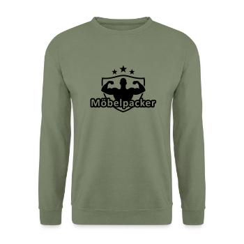Möbelpacker - Unisex Pullover - Armeegrün - Vorne - Alina (178cm) & Michal (187cm)
