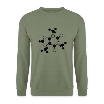 Caffeine - molecule - 1c - Unisex Sweatshirt - army green - Front - Alina (178cm) & Michal (187cm)
