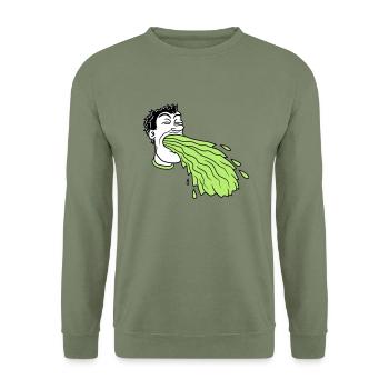 vomit vomit sick sick vomit ek - Unisex Sweatshirt - army green - Front - Alina (178cm) & Michal (187cm)
