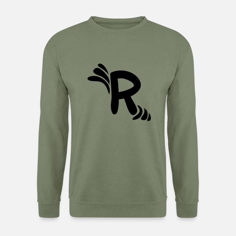 Buchstabe R & Muster - Unisex Pullover - Armeegrün
