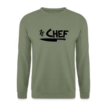 Le chef - Sweat-shirt Unisexe - vert militaire - Devant - Alina (178cm) & Michal (187cm)