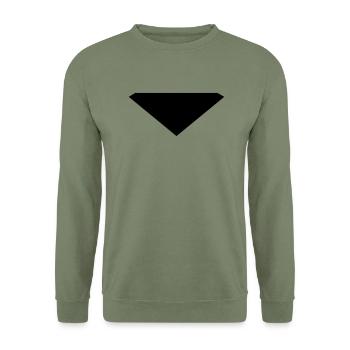 dreieck triangle - hero style -comic -cartoon - Unisex Pullover - Armeegrün - Vorne - Alina (178cm) & Michal (187cm)
