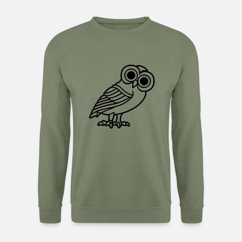 eule athena vogelsymbol mythologische weisheit - Unisex Pullover - Armeegrün