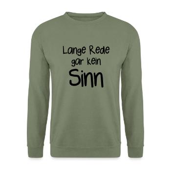 Lange Rede gar kein Sinn - Unisex Pullover - Armeegrün - Vorne - Alina (178cm) & Michal (187cm)