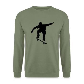 Skateboard - Unisex Sweatshirt - army green - Front - Alina (178cm) & Michal (187cm)