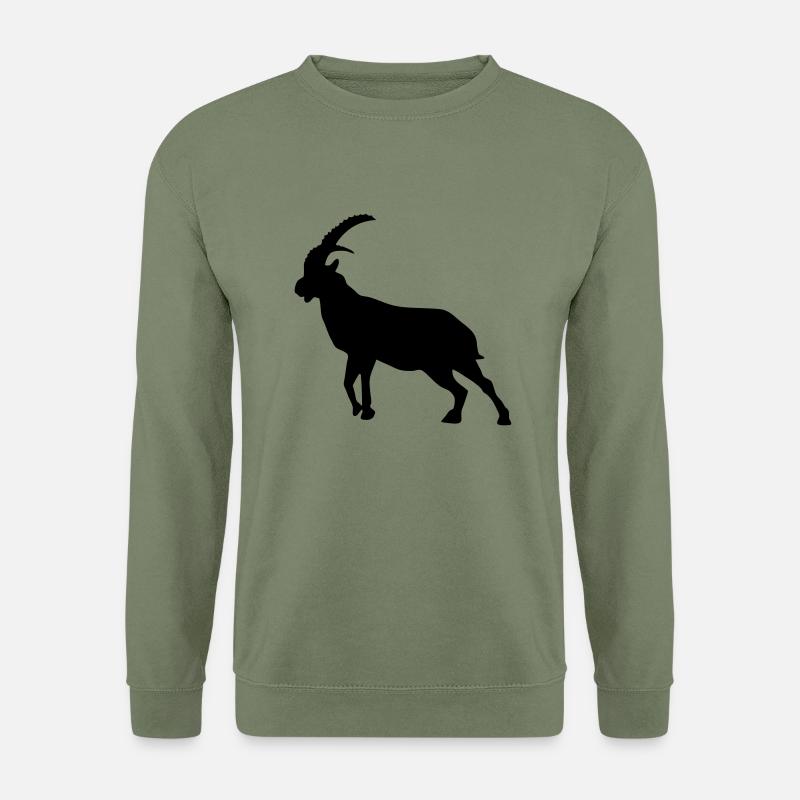 steinbock steinbock silhouette tier berg - Unisex Pullover - Armeegrün