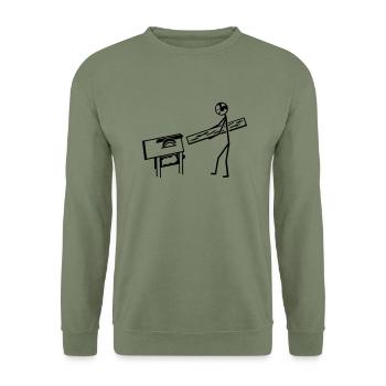 Schreiner Tischler - Unisex Pullover - Armeegrün - Vorne - Alina (178cm) & Michal (187cm)