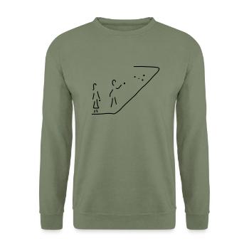 boules spielen - Unisex Pullover - Armeegrün - Vorne - Alina (178cm) & Michal (187cm)