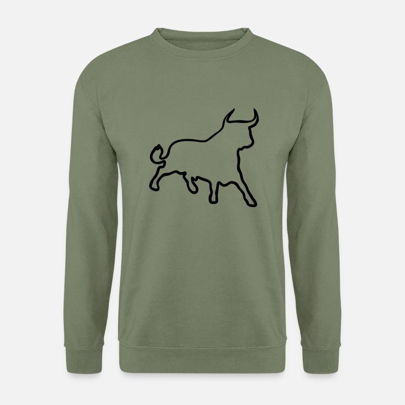 Stier / Toro / Bull / Kontur - Unisex Pullover - Armeegrün
