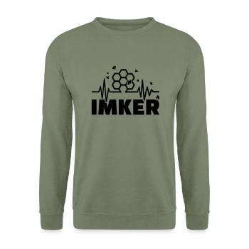 Imker - Unisex Pullover - Armeegrün - Vorne - Alina (178cm) & Michal (187cm)