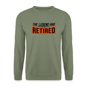 retired - Unisex Sweatshirt - army green - Front - Alina (178cm) & Michal (187cm)
