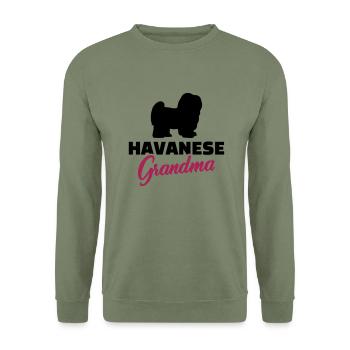 Havanese - Unisex Sweatshirt - army green - Front - Alina (178cm) & Michal (187cm)