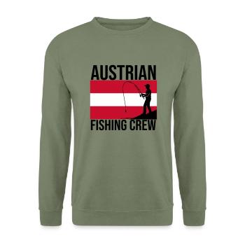 Chemise autrichienne de pêcheur - Sweat-shirt Unisexe - vert militaire - Devant - Alina (178cm) & Michal (187cm)