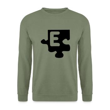 E tattoo puzzle 069 - Sweat-shirt Unisexe - vert militaire - Devant - Alina (178cm) & Michal (187cm)