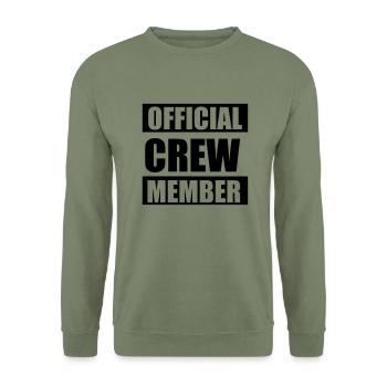 Official crew member - Sweat-shirt Unisexe - vert militaire - Devant - Alina (178cm) & Michal (187cm)