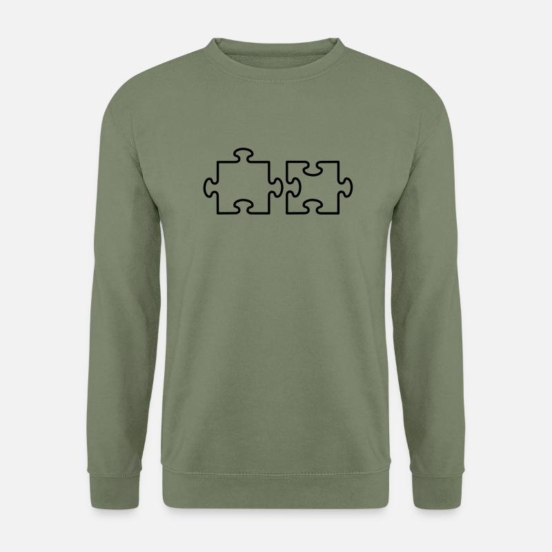 2 Puzzle Teile - Unisex Sweatshirt - army green
