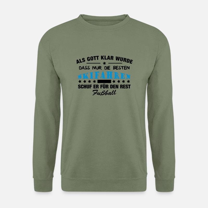 Skifahren vs. Fußball - Unisex Pullover - Armeegrün