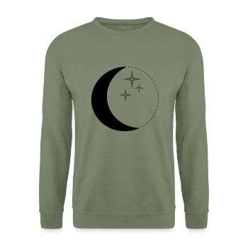Moon and stars - Unisex Pullover - Armeegrün - Vorne - Alina (178cm) & Michal (187cm)
