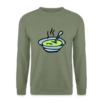 soup bowl plate - Unisex Sweatshirt - army green - Front - Alina (178cm) & Michal (187cm)
