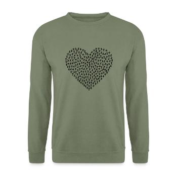 fitness heart athlete - Unisex Sweatshirt - army green - Front - Alina (178cm) & Michal (187cm)