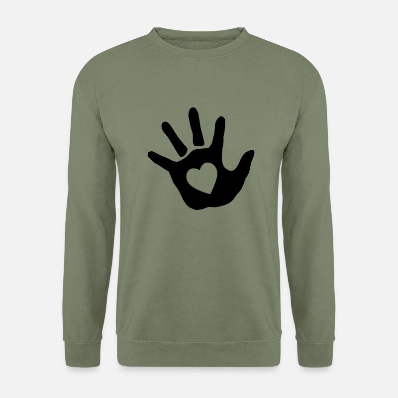 Baby - Hand - Babyhand - Herz - Unisex Pullover - Armeegrün