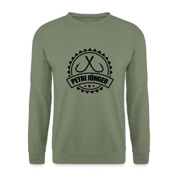 petrijuenger__f1 - Sweat-shirt Unisexe - vert militaire - Devant - Alina (178cm) & Michal (187cm)