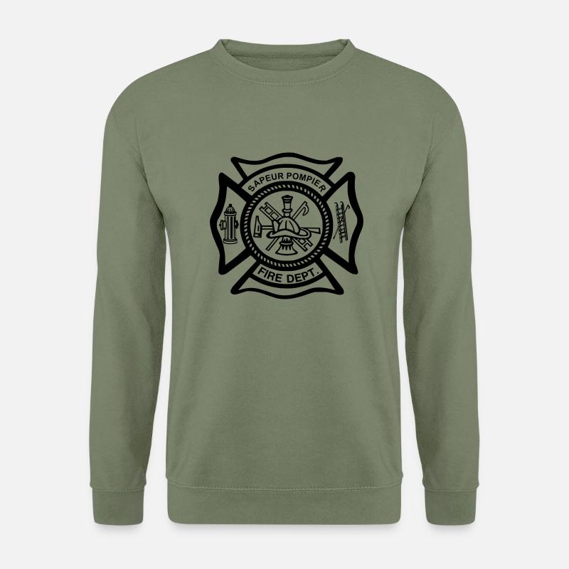 Schild Feuerwehrmann - Unisex Pullover - Armeegrün