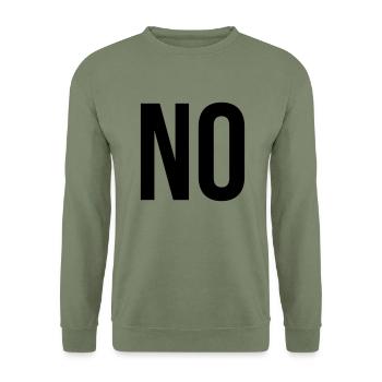 no - Sweat-shirt Unisexe - vert militaire - Devant - Alina (178cm) & Michal (187cm)