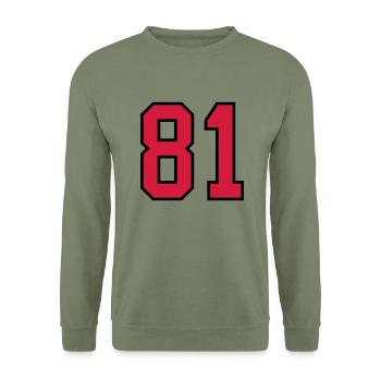 81 sports jersey football number new - Unisex Sweatshirt - army green - Front - Alina (178cm) & Michal (187cm)