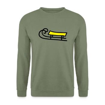 Sleigh - Sports d'hiver - V2 - Sweat-shirt Unisexe - vert militaire - Devant - Alina (178cm) & Michal (187cm)