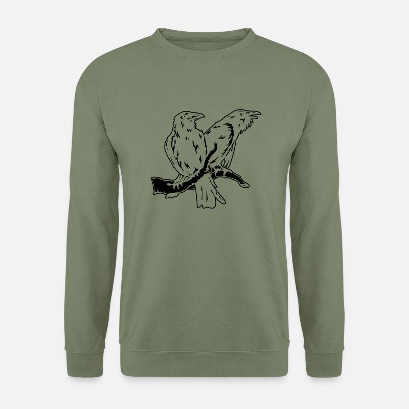 Hugin und Munin 01 invers - Unisex Pullover - Armeegrün
