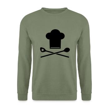 cuisinier - Sweat-shirt Unisexe - vert militaire - Devant - Alina (178cm) & Michal (187cm)