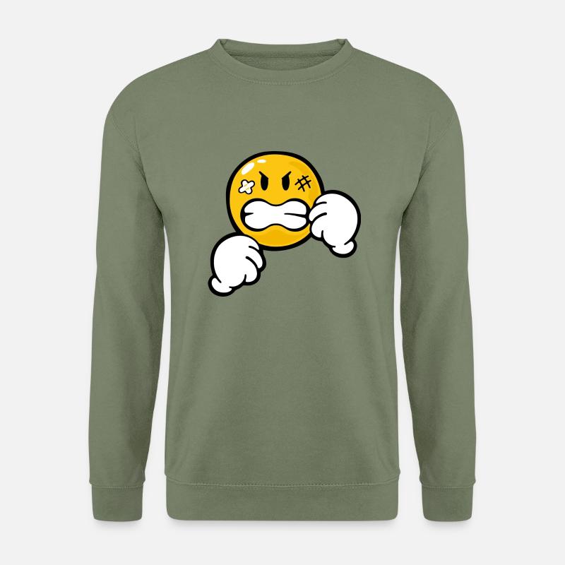 Smiley Anger Aggression - Unisex Pullover - Armeegrün