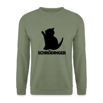 Geek Shirt: Schrödinger's Cat - Sweat-shirt Unisexe - vert militaire - Devant - Alina (178cm) & Michal (187cm)