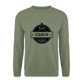 elu coach - Sweat-shirt Unisexe - vert militaire - Devant - Alina (178cm) & Michal (187cm)