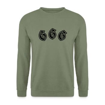 666 - Unisex Pullover - Armeegrün - Vorne - Alina (178cm) & Michal (187cm)