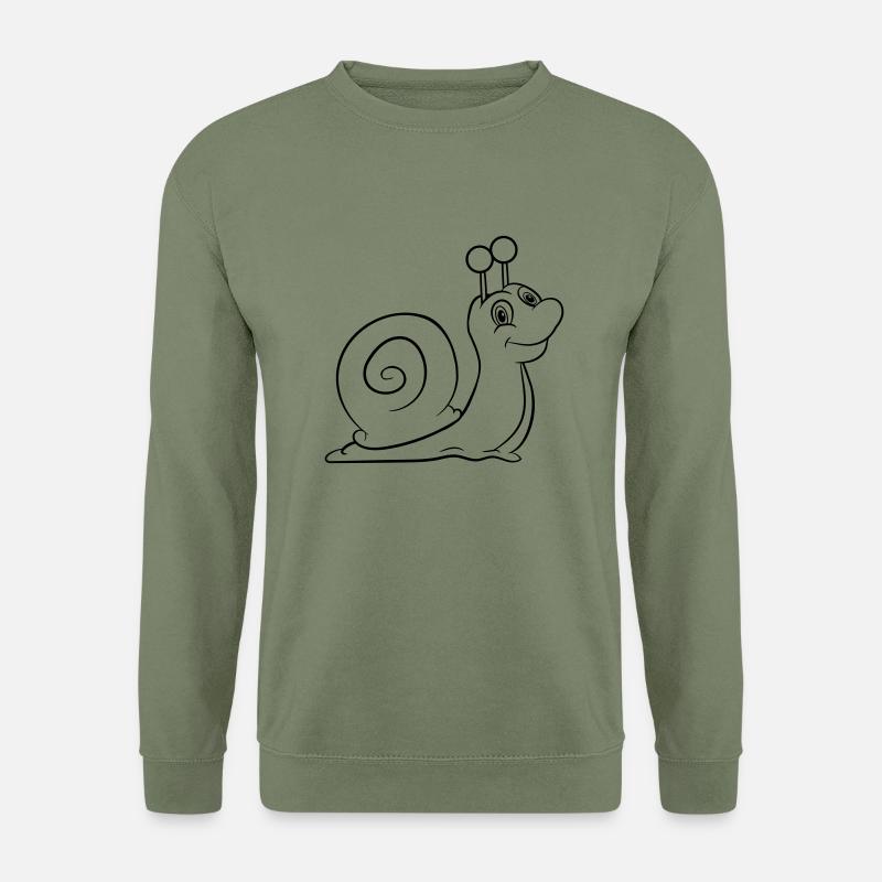 Schnecke lustig Kinder - Unisex Pullover - Armeegrün