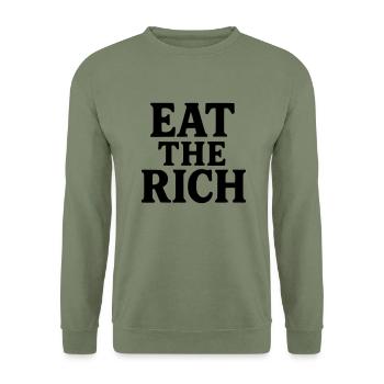 Mangez le noir riche - Sweat-shirt Unisexe - vert militaire - Devant - Alina (178cm) & Michal (187cm)