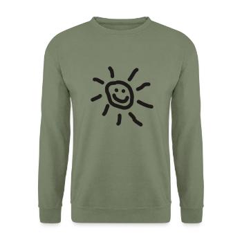 SONNE :-) - Unisex Pullover - Armeegrün - Vorne - Alina (178cm) & Michal (187cm)