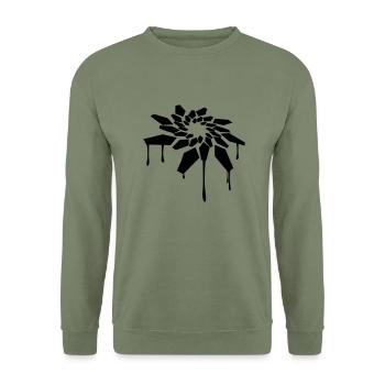 abstrakt - Unisex Pullover - Armeegrün - Vorne - Alina (178cm) & Michal (187cm)